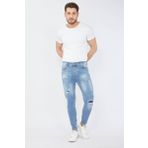 Blue White Açık Mavi Erkek Skinny Fermuarlı Paça Detaylı Jean