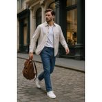 Blue White Erkek Regular Fit Normal Kesim Pamuk Koyu Mavi Jean Pantolon - 32