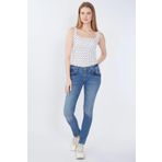 Blue White Fermuar Detaylı Kadın Jean Pantolon