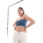 Blue White Kadın Jean Yelek