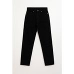 Blue White Kadın Yüksek Bel Mom Fit Siyah Jean Pantolon