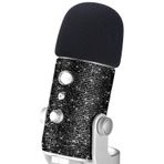 Blue Yeti Pop Filter - Şirin Bling Elmas Parlak Cilt, Mikrofonlu Parıltılı Çıkartma Winscreen Köpük Kapak YOUSHARES tarafından Blue Yeti Mikrofonlarla Uyumlu (Siyah)