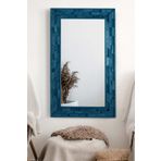 bluecape Jenga Mavi Doğal Ağaç Masif 58x98 Cm Tahta Parçacıklı Salon Ofis Mutfak Duvar Konsol Boy Aynası