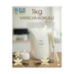 BlueDaisyCandle 1 Kg BEYAZ VANİLYA kokulu Inci Tozu Mum ( 25 Adet 20 Cm Fitil Ile ) Toz Mum , Kum Mum , Kokulu Mum
