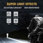 Blueleskyy 60W 6000LM Yuvarlak LED Angel Eyes Işık Çubuğu 6000K/3000K Beyaz+Sarı (Yurt Dışından) - Siyah