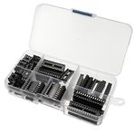 Bluelover 66 Adet DIP IC Soketler Adaptör Lehim Tipi Soket Kiti 6/8/14/16/18/20/24/28 Pin