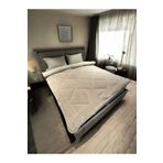BlueMaison Battal Boy Welsoft Yorgan Seti ( 2 Yastık Kılıflı ) Krem Kare