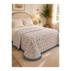 BlueMaison Daisy Mint Tek Kişilik %100 Pamuk Fırfırlı Pike (160x230cm ) | Genç Odası | Pike | Yatak Örtüsü|