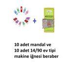 Bluemix Dikiş Nakış Plastik Klips Tutucu Mandal (Renkli 10 Adet)- Dali Ev Tipi Makine Iğnesi 14/90 10 Adet