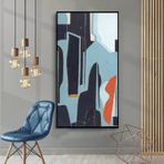 Blueness Yağlı Boya Dokulu Tablo 50X70 Siyah Çerçeveli