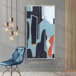 Blueness Yağlı Boya Dokulu Tablo 75X100 Gümüş Çerçeveli
