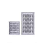 Bluenity 60x100-50x60 cm Gri Baklava Doğal Pamuklu 2'li Banyo Paspas Seti
