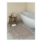 Bluenity Balat Doğal Pamuklu 2'li Banyo Paspası 60x100+50x60 Cm - Bej