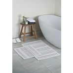 Bluenity Hat 60x100+50x60 cm Gri Doğal Pamuklu 2'li Banyo Paspas Seti