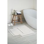 Bluenity Nice Doğal Pamuklu 2'li Banyo Paspas Seti 60x100 50x60 Cm - Ekru/siyah
