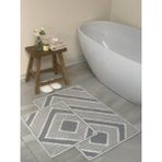 Bluenity Palamutbükü Doğal Pamuklu 2'li Banyo Paspas Seti 60x100+50x60 cm - Gri