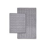 Bluenity Shell 60x100+50x60 cm Gri Doğal Pamuklu 2'li Banyo Kilim Seti