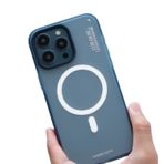 Blueo B iPhone 15 Dual Color Skin Friendly Magsafe Kılıf Koyu Mavi