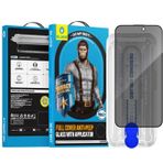 Blueo Bm5280-iPhone 15 Pro Max 6.7 Full Cover Anti-Peep Cam Ekran Koruyucu Aplikatörlü Ekran Koruyucu Siyah