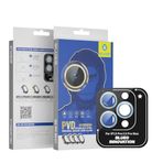Blueo iPhone 13/14 / 15 Serisi Uyumlu PVD Stainless Steel Su ve Toz Geçirmez Lens Koruyucu (Mavi, 13 Pro / 13 Pro Max)
