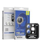 Blueo iPhone 13/14 / 15 Serisi Uyumlu PVD Stainless Steel Su ve Toz Geçirmez Lens Koruyucu (Siyah, 13 Pro / 13 Pro Max)