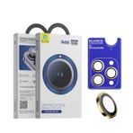 Blueo iPhone 14/15 Serisi Uyumlu Titanyum Sapphire Crystal Safir Lens Koruyucu (Gold, 14 Pro / 14 Pro Max)
