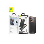 Blueo iPhone 15 Pro Dual Texture Ultra Edition Fiber 600d Siyah - Turuncu Telefon Kılıfı