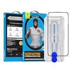 Blueo-Iphone 15 Pro Max Uyumlu Anti-Dust Uygulama Aparatlı Toz Koruma HD Darbe Emici Cam Ekran Koruyucu