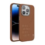 Blueo iPhone 15 Pro Max Uyumlu Kahverengi Deri Punk Premium Telefon Kılıfı