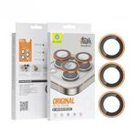Blueo iPhone 15 Pro Max Uyumlu Turuncu Orijinal Metal Çerçeve Kamera Lens Koruyucu (iPhone 15 Pro)