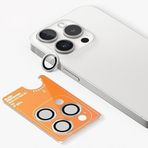 Blueo iPhone 15 Pro Uyumlu Silver Metal Çerçeve Lens Koruyucu