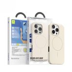 Blueo iPhone 16 Pro Max Uyumlu Brown Series Anti-Drop Manyetik Özellikli Krem Telefon Kılıfı