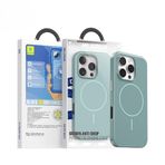 Blueo iPhone 16 Pro Max Uyumlu Brown Series Anti-Drop Manyetik Özellikli Yeşil Telefon Kılıfı