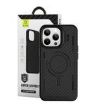 Blueo Punk Armor Aramid Fiber Anti-Drop Magsafe iPhone 14 Pro Kılıf Siyah