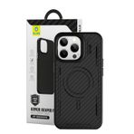 Blueo Punk Armor Aramid Fiber Anti-Drop Magsafe iPhone 14 Pro Max Kılıf Siyah