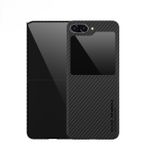 Blueo Samsung Flip 6 Uyumlu Siyah Punk Armor Aramid Fiber Anti-Drop Case No Magnetic-1500D Telefon Kılıfı