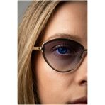 BluePepper MİNA SİYAH GÜNEŞ GÖZLÜĞÜ Cateye-Gold Çerçeve 57 ekartman