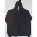 Blues Moda Massi Unisex Koyu Gri Büyük Beden Içi Kalın Yumuşak Kapşonlu Fermuarlı Polar Hırka - 4XL