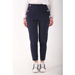 Blues Outlet KADIN CEBİ ÇITÇITLI LACİVERT KUMAŞ PANTOLON-LACİVERT