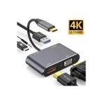 Bluesery Hc-11 Macbook Uyumlu Type-C To USB 3.0 1080P 4K Hdmı VGA Pd Aux Ses Girişli Çevirici Adaptör