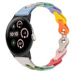 Blueshaweu Bayan bileklik, Google Pixel Watch 3 ile uyumlu, ince tek zincirli, şık silikon yedek saat kayışı, Pixel Watch 3 (45 mm)/3 (41 mm)/2/1 için (Pixel Watch 3 41 mm/2/1 için, renkli)