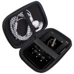 Blueshaweu Sony Walkman NW-A306 ile uyumlu MP3 çalar çantası, kulaklık, USB kablosu ve hafıza kartı için yer sunan koruyucu kılıf, Sony Walkman NW-A306 ile uyumlu (siyah)