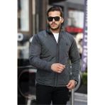 Bluesmoda Hakim Yaka Kapitone Gizli Kapüşon İçi Peluş Mont
