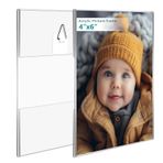 Bluesun 4x6 Resim Çerçevesi 2'li paket Akrilik Çerçeve seti - Şeffaf 8x10 Şeffaf Duvar Çerçeveleri Dikey, Çerçevesiz Çerçeve Çeşitli Dekoratif Stil