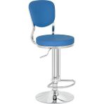 Bluetick Obje Deri Bar Sandalyesi BLU1771 - Mavi