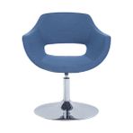 Bluetick Ultra Dönebilir Krom Flaş Ayak Poliüretan Sünger Ofis Bekleme Otel Lobi Sandalyesi BLU1803 - Mavi
