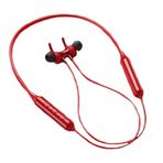 Bluetooth 5.0 Manyetik Spor Kulaklık Stereo Subwoofer Boyun Askılı Metal Kırmızı