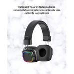 Bluetooth 5.3 Rainbow Işıklı Kulak Üstü Kablosuz Kulaklık Midastech - Çok Renkli