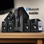 Bluetooth 5in1 Radyolu USB Tf Destekli Müzik Sistemi Ses Sistemi Projektör Uyumlu MD-9500 - Siyah