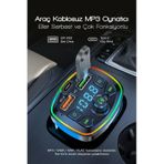 Bluetooth Araç Çakmaklık Fm Transmitter 48w Pd Hızlı Şarj Çift Mikrofon Araç Şarj Cihazı